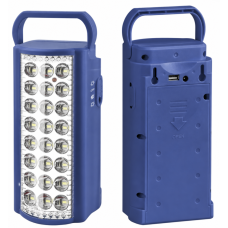 Ліхтар акумуляторний світлодіодний ALMINA MX-2606L, Синій  24 SMD, 6В 4А·год, з функцією Power Bank, зарядка від 220В