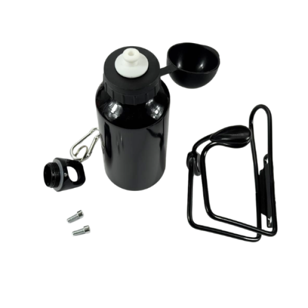 Велосипедна Фляга Shunfeng 300 Мл Алюмінієва Чорна З Фляготримачем