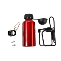 Велосипедна Фляга Shunfeng 300 Мл Алюмінієва Червона З Фляготримачем