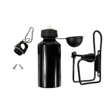 Велосипедна Фляга Shunfeng 300 Мл Алюмінієва Чорна З Фляготримачем