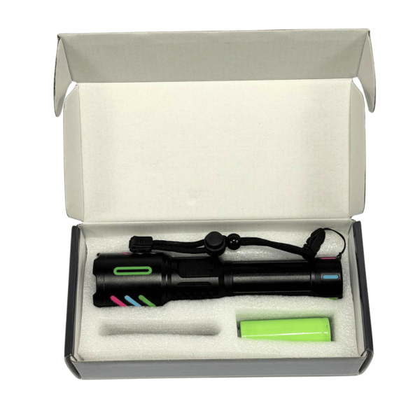 Ліхтар NIGHT VISION FLUORESCENCE 1143-WHITE LASER LED PM10-TG 1x26650 Power Bank ЗУ Type-C Zoom Ліхтар NIGHT VISION FLUORESCENCE 1143-WHITE LASER LED PM10-TG 1x26650 Power Bank ЗУ Type-C Zoom