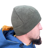 Шапка флис без отворота олива 57-58см