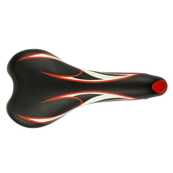 Седло спортивное узкое черно-белое красное 62Е Hengchi