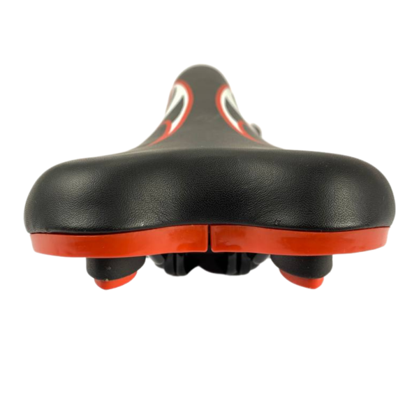 Седло спортивное узкое черно-белое красное 62Е Hengchi