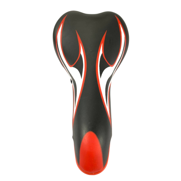 Седло спортивное узкое черно-белое красное 62Е Hengchi