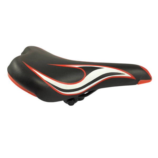 Седло спортивное узкое черно-белое красное 62Е Hengchi