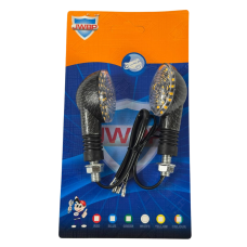 Повороты диодные LED овальные карбон WKT/TL-05D Универсальные светодиодные указатели поворотов (пара) JWBP