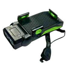 Фара 4в1 LY-25-2 зелена ліхтар із сигналом і кріпленням телефона+павербанк LED/USB кут нахилу світла регулюється YAJIAPLUS