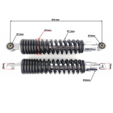 Амортизатор CB125cc 360мм черный 2шт JWBP