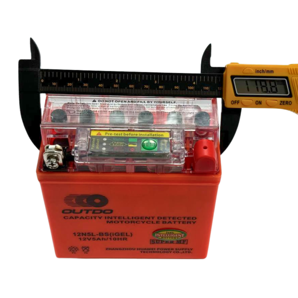 Аккумулятор 12N5L-BS (iGEL) 12V5Ah/10HR высокий гелевой с индикатором Outdo