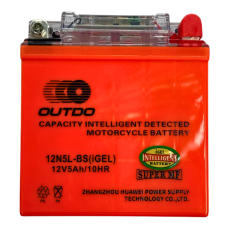 Акумулятор 12N5L-BS iGEL 12V5Ah/10HR високий гелевий з індикатором Outdo