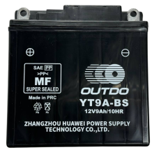 Аккумулятор YB9-BS 12V9Ah/10HR высокий кислотный Outdo