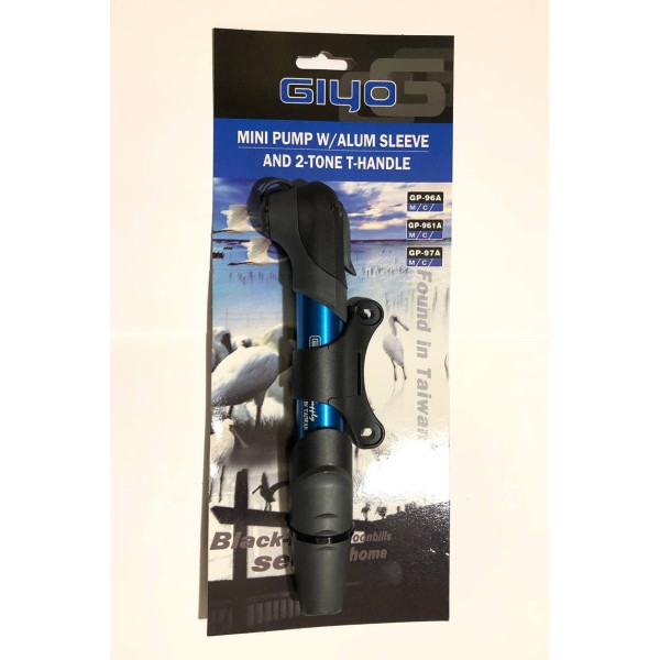 Велосипедный Насос Giyo GP-96A Синий Алюминиевый Крепеж На Раму