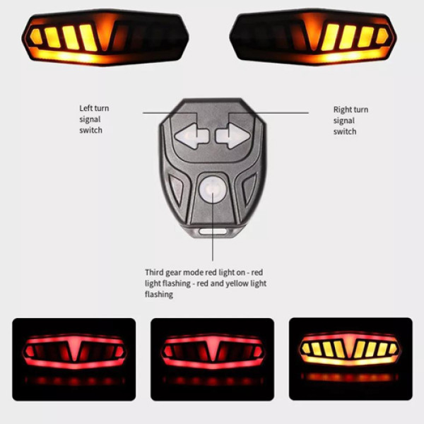 Велосипедний Стоп Поворот Baisk FY-1828 З Дистанційним Пультом LED-USB C-Type Тонований Сигнал