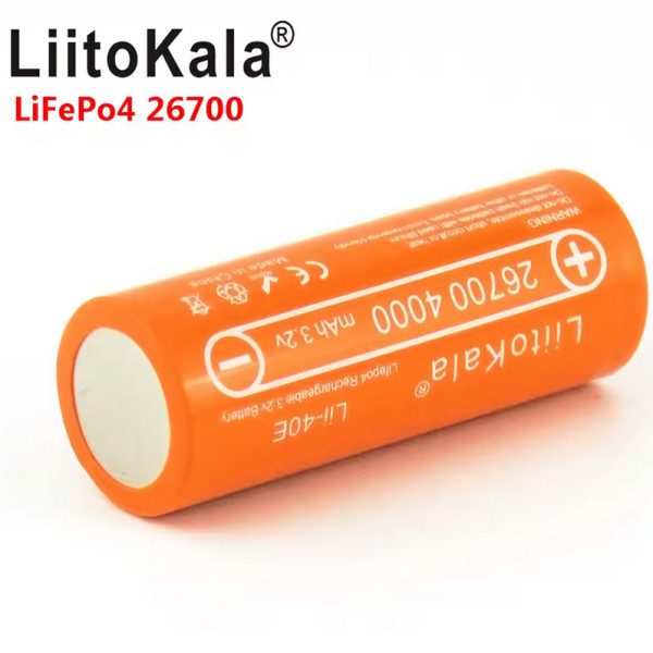 Акумулятор 26700, LiitoKala Lii-40E, 3.2V, 4000mAh, ОРІГІНАЛ
