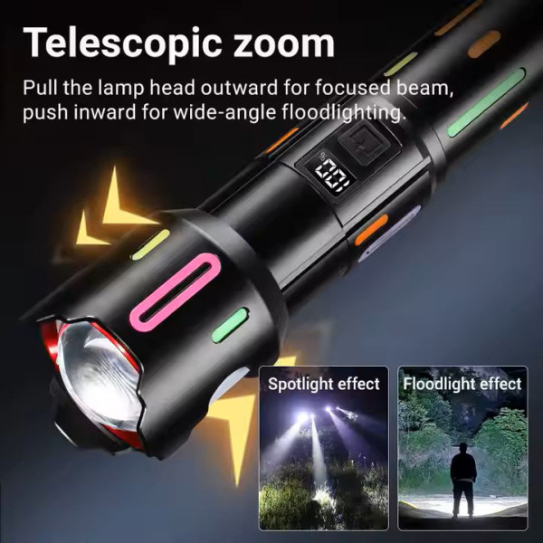 Ліхтар NIGHT VISION FLUORESCENCE BL-2405-TG 1x18650 Power Bank Індикація Заряду ЗУ Type-C Zoom Ліхтар NIGHT VISION FLUORESCENCE BL-2405-TG 1x18650 Power Bank Індикація Заряду ЗУ Type-C Zoom