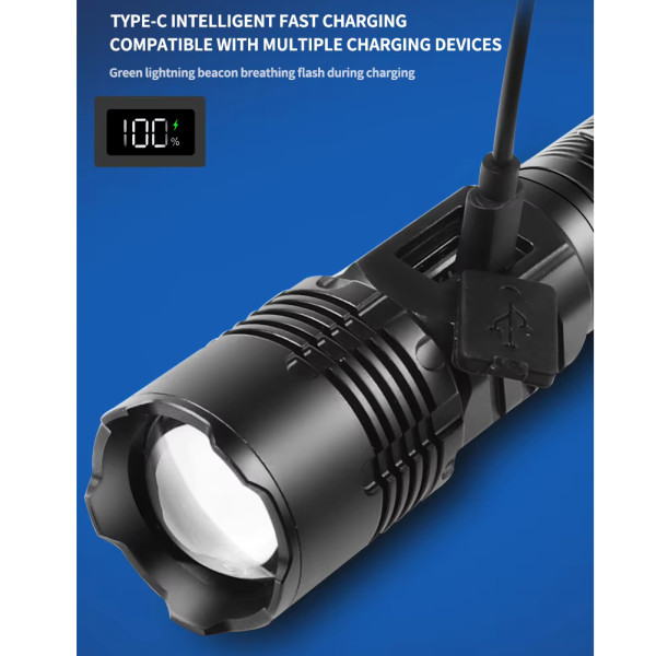 Ліхтар COB18-WHITE LASER LED PM10-TG+COB 1x18650 Power Bank Магніт ЗУ Type-C Zoom Ліхтар COB18-WHITE LASER LED PM10-TG+COB 1x18650 Power Bank Магніт ЗУ Type-C Zoom