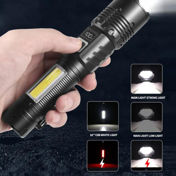 Ліхтар COB18-WHITE LASER LED PM10-TG+COB 1x18650 Power Bank Магніт ЗУ Type-C Zoom Ліхтар COB18-WHITE LASER LED PM10-TG+COB 1x18650 Power Bank Магніт ЗУ Type-C Zoom