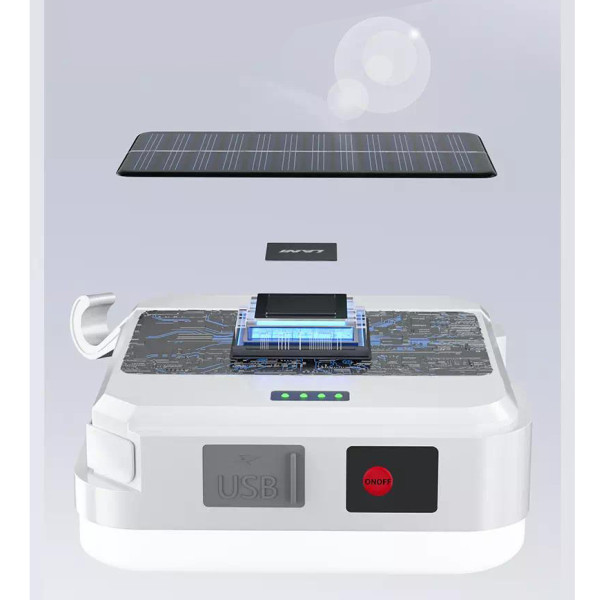 Ліхтар Кемпінг DP-K7-90 2х18650 Сонячна Панель Power Bank ЗП Type-C Гачок Ліхтар Кемпінг DP-K7-90 2х18650 Сонячна Панель Power Bank ЗП Type-C Гачок