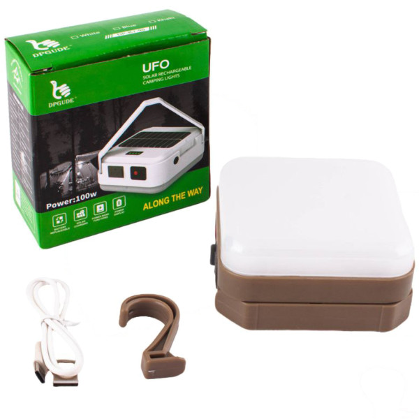 Ліхтар Кемпінг DP-K7-90 2х18650 Сонячна Панель Power Bank ЗП Type-C Гачок Ліхтар Кемпінг DP-K7-90 2х18650 Сонячна Панель Power Bank ЗП Type-C Гачок