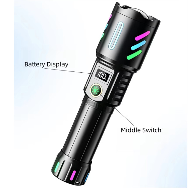 Ліхтар NIGHT VISION FLUORESCENCE 1143-WHITE LASER LED PM10-TG 1x26650 Power Bank ЗУ Type-C Zoom Ліхтар NIGHT VISION FLUORESCENCE 1143-WHITE LASER LED PM10-TG 1x26650 Power Bank ЗУ Type-C Zoom