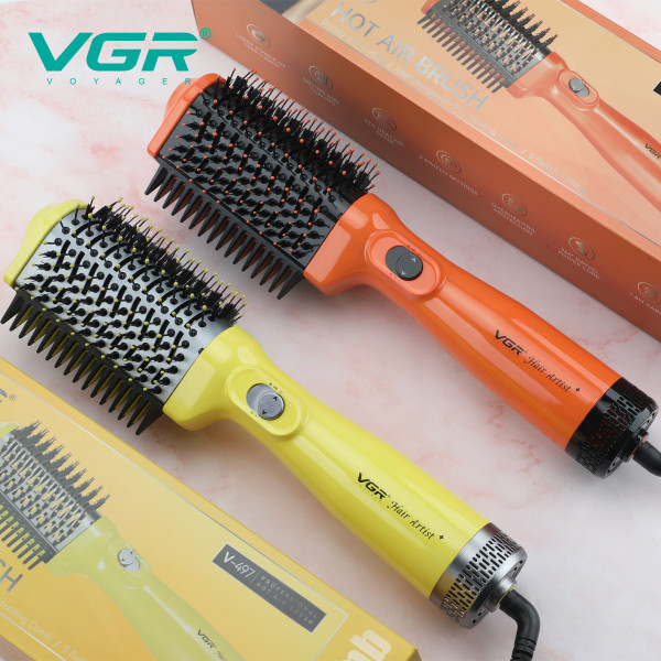 Фен стайлер для укладки и завивки волос VGR V-497 YELLOW, Professional