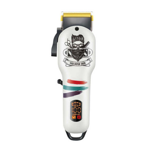 Аккумуляторная машинка для стрижки (clipper) VGR V-699 WHITE, 4 насадки, LED display