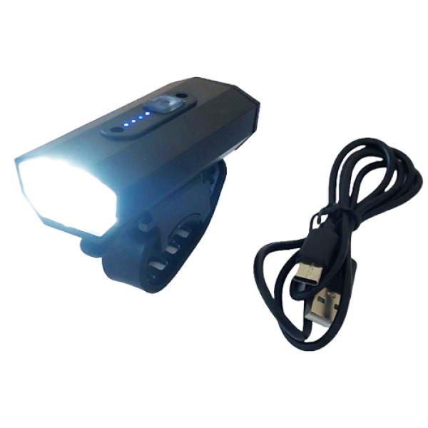 Велоліхтар BK-08/01 Pro-2XPE, ALUMINUM, індикація заряду, Waterproof, акумулятор, ЗУ microUSB