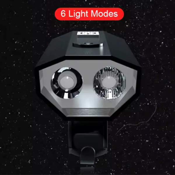 Велоліхтар BK-08/01 Pro-2XPE, ALUMINUM, індикація заряду, Waterproof, акумулятор, ЗУ microUSB