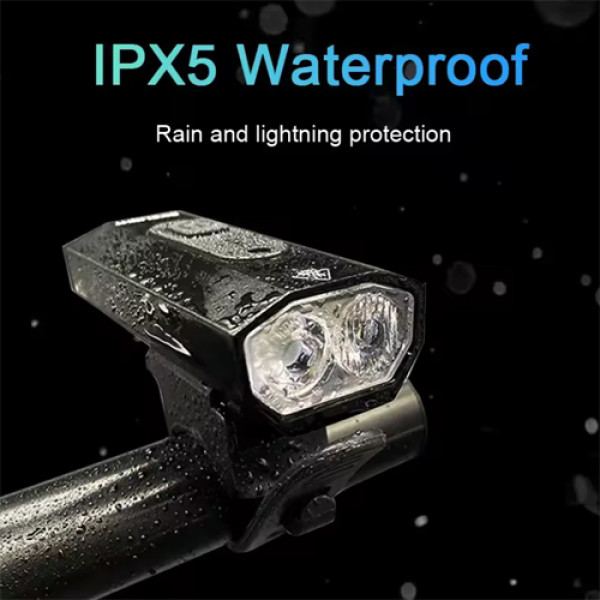Велоліхтар BK-08/01 Pro-2XPE, ALUMINUM, індикація заряду, Waterproof, акумулятор, ЗУ microUSB