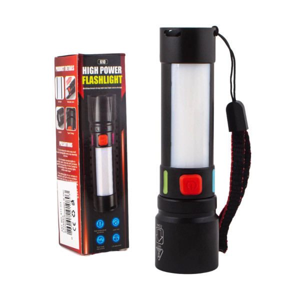 Ліхтар 611-TG+COB White+Red Li-Ion Акумулятор ЗУ Type-C Zoom Ліхтар 611-TG+COB White+Red Li-Ion Акумулятор ЗУ Type-C Zoom