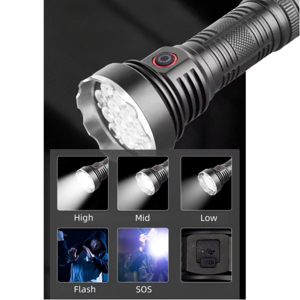 Ліхтар W5201-1-19 ULTRA BRIGHT LED 1x18650 Індикація Заряду ЗУ Type-C Ліхтар W5201-1-19 ULTRA BRIGHT LED 1x18650 Індикація Заряду ЗУ Type-C