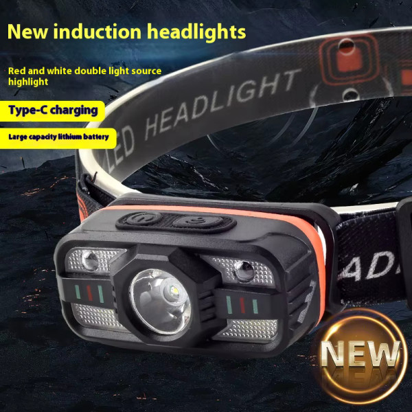 Ліхтар Налобний WH-0188-XPE+SMD White+Red Motion Sensor Li-Ion Акумулятор ЗП Type-C