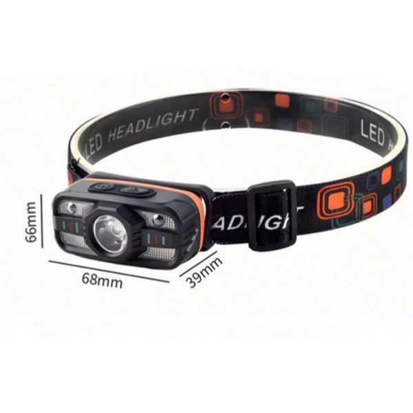 Ліхтар Налобний WH-0188-XPE+SMD White+Red Motion Sensor Li-Ion Акумулятор ЗП Type-C