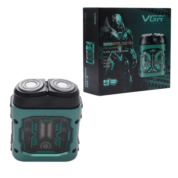Електробритва VGR V-344 GREEN Роторна 8000 RPM IPX6 Електробритва VGR V-344 GREEN Роторна 8000 RPM IPX6
