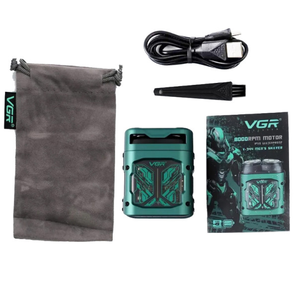 Електробритва VGR V-344 GREEN Роторна 8000 RPM IPX6 Електробритва VGR V-344 GREEN Роторна 8000 RPM IPX6