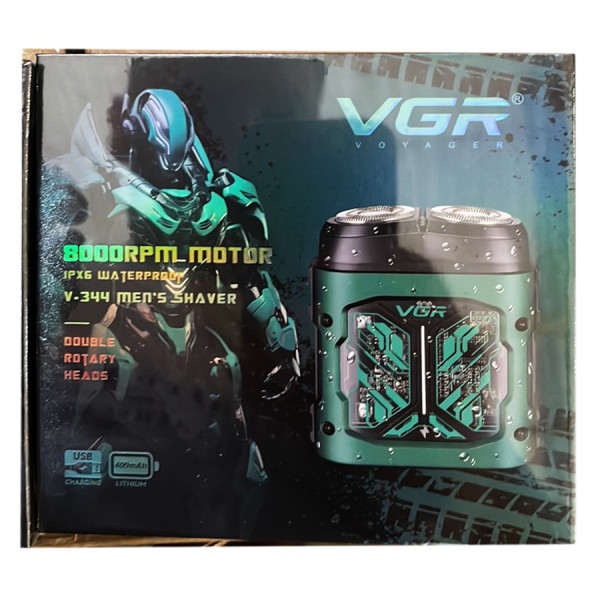 Електробритва VGR V-344 GREEN Роторна 8000 RPM IPX6 Електробритва VGR V-344 GREEN Роторна 8000 RPM IPX6