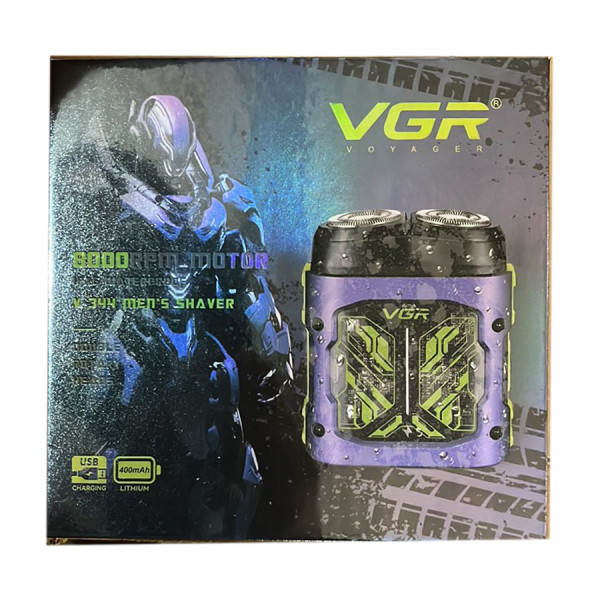 Електробритва VGR V-344 PURPLE Роторна 8000 RPM IPX6 Електробритва VGR V-344 PURPLE Роторна 8000 RPM IPX6