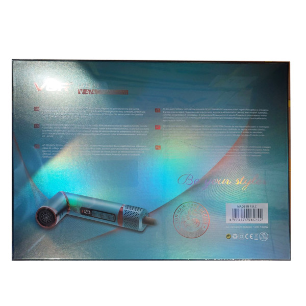 Фен-стайлер VGR 4 в 1 V-474 BLUE, Professional, 4 насадки, 1400 Вт