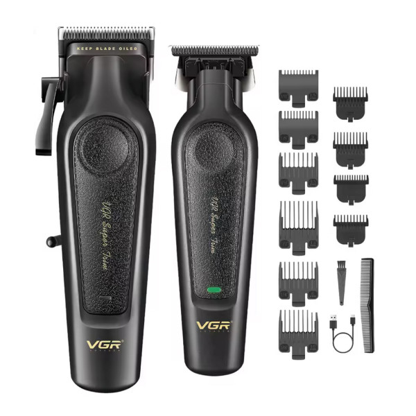 Комплект VGR 2 в 1 V-197&995, аккумуляторная машинка для стрижки (clipper) и триммер
