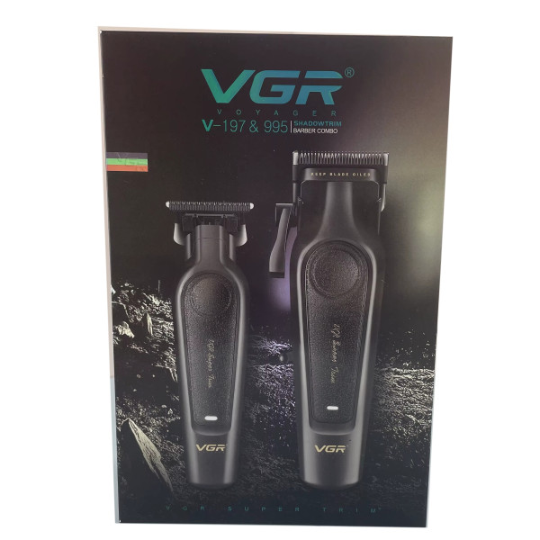 Комплект VGR 2 в 1 V-197&995, аккумуляторная машинка для стрижки (clipper) и триммер