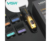 Акумуляторна Машинка Для Стрижки Clipper VGR V-026 GOLD 6 Насадок 9000 RPM LED Display