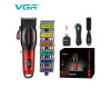 Акумуляторна Машинка Для Стрижки Clipper VGR V-026 RED 6 Насадок 9000 RPM LED Display Акумуляторна Машинка Для Стрижки Clipper VGR V-026 RED 6 Насадок 9000 RPM LED Display