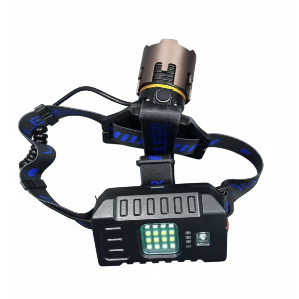 Ліхтар налобний A50-TG, 3x18650, ЗУ Type-C, zoom, Box