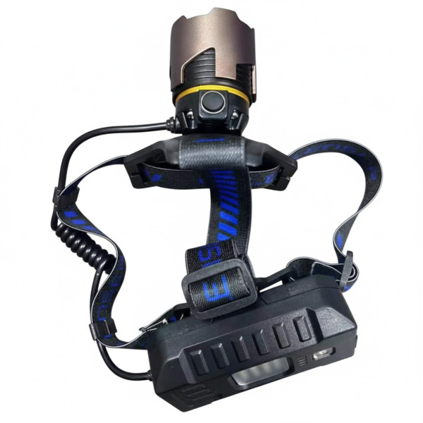 Ліхтар налобний A49-TG, 3x18650, ЗУ Type-C, zoom, Box