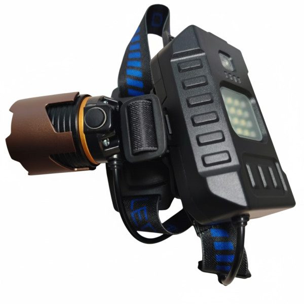 Ліхтар налобний A49-TG, 3x18650, ЗУ Type-C, zoom, Box