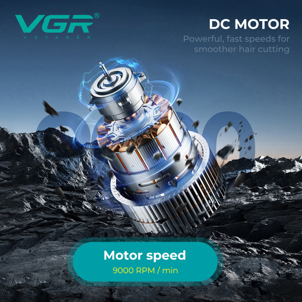 Тример VGR V-299 BLACK 4 Насадки 9000RPM 2000 mAh 5 Рівнів Швидкості LED Display Тример VGR V-299 BLACK 4 Насадки 9000RPM 2000 mAh 5 Рівнів Швидкості LED Display