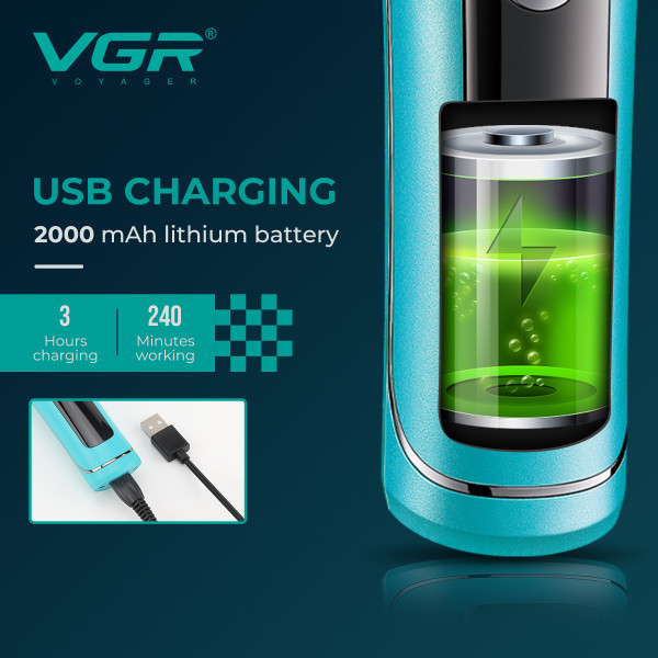 Тример VGR V-299 BLACK 4 Насадки 9000RPM 2000 mAh 5 Рівнів Швидкості LED Display Тример VGR V-299 BLACK 4 Насадки 9000RPM 2000 mAh 5 Рівнів Швидкості LED Display