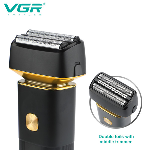 Електробритва VGR V-355 шейвер, подвійне лезо, висувний тример, LED display