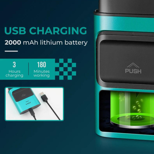 Електробритва VGR V-307 GREEN Шейвер Подвійне Лезо 2000mAh 9000 RPM Електробритва VGR V-307 GREEN Шейвер Подвійне Лезо 2000mAh 9000 RPM